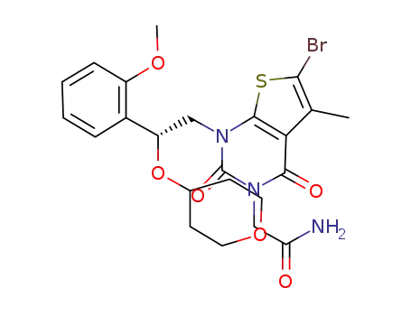 2-[6-bromo-1-[(2R)-2-(2-methoxyphenyl)-2-(oxan-4-yloxy)ethyl]-5-methyl-2,4-dioxo-1H,2H,3H,4H-thieno[2,3-d]pyrimidin-3-yl]acetamide