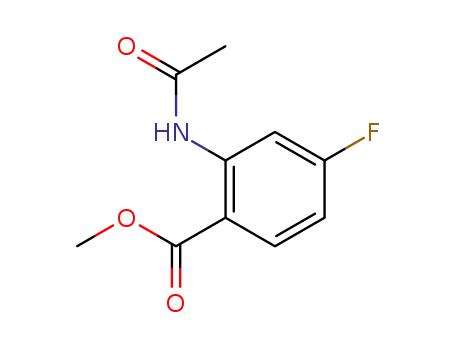 Molecular Structure of 1351944-39-2 (methyl 2-acetylamino-4-fluoro-benzoate)
