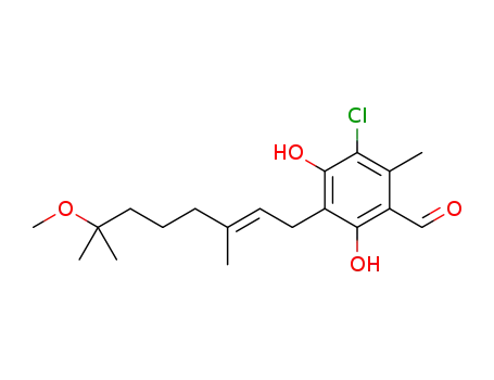 3-chloro-4,6-dihydroxy-5-[(E)-7-methoxy-3,7-dimethyl-2-octenyl]-2-methylbenzaldehyde