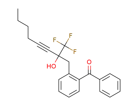 Molecular Structure of 1385064-76-5 (2-(2-hydroxy-2-trifluoromethyloct-3-ynyl)benzophenone)
