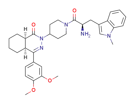 (4aS,8aR)-2-{1-[(2R)-2-amino-3-(1-methyl-1H-indol-3-yl)propanoyl]piperidin-4-yl}-4-(3,4-dimethoxyphenyl)-4a,5,6,7,8,8a-hexahydrophthalazin-1(2H)-one