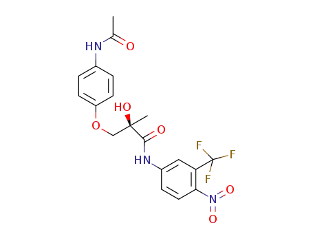 Molecular Structure of 885324-25-4 (R-3-(4-acetylamino-phenoxy)-2-hydroxy-2-methyl-N-(4-nitro-3-trifluoromethyl-phenyl)-propionamide)