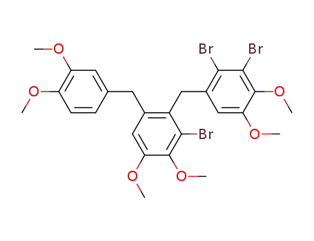 2,3-dibromo-1-(2′-bromo-6'-(3″,4″-dimethoxybenzyl)-3′,4′-dimethoxybenzyl)-4,5-dimethoxybenzene