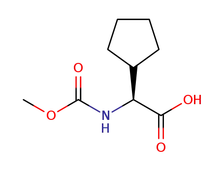 Molecular Structure of 1239660-25-3 ((S)-2-cyclopentyl-2-((methoxycarbonyl)amino)acetic acid)