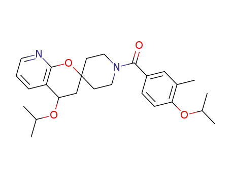 Molecular Structure of 1394029-21-0 ((4'-isopropoxy-3',4'-dihydrospiro[piperidine-4,2'-pyrano[2,3-b]pyridine]-1-yl)(4-isopropoxy-3-methylphenyl)methanone)