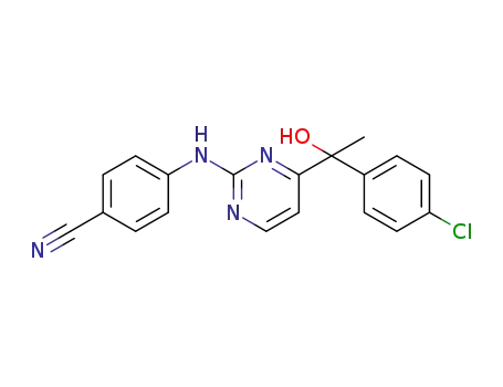 4-((4-(1-(4-chlorophenyl)-1-hydroxyethyl)pyrimidin-2-yl)amino)benzonitrile