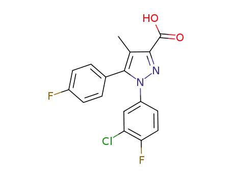 1-(3-chloro-4-fluorophenyl)-5-(4-fluorophenyl)-4-methyl-1H-pyrazole-3-carboxylic acid
