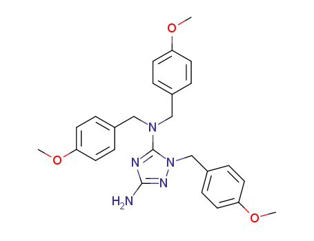 Molecular Structure of 1533425-28-3 (1,N<sup>5</sup>,N<sup>5</sup>-tris-(4-methoxybenzyl)-1H-[1,2,4]triazole-3,5-diamine)