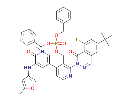 dibenzyl (2-(6-tert-butyl-8-fluoro-1-oxophthalazin-2(1H)-yl)-4-(1-methyl-5-(5-methylisoxazol-3-ylamino)-6-oxo-1,6-dihydropyridin-3-yl)pyridin-3-yl)methyl phosphate