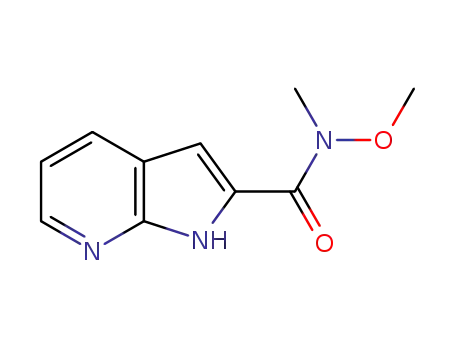 Molecular Structure of 1352805-43-6 (N-methoxy-N-methyl-1H-pyrrolo[2,3-b]pyridine-2-carboxamide)