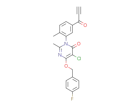 5-chloro-6-(4-fluoro-benzyloxy)-2-methyl-3-(2-methyl-5-propynoyl-phenyl)-3H-pyrimidin-4-one