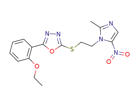 2-(2-Ethoxyphenyl)-5-((2-(2-methyl-5-nitro-1H-imidazol-1-yl)ethyl)thio)-1,3,4-oxadiazole