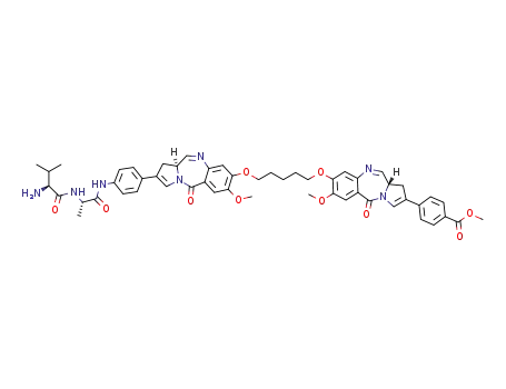 methyl 4-((S)-8-(3-(((S)-2-(4-((S)-2-((S)-2-amino-3-methylbutanamido)propanamido)phenyl)-7-methoxy-5-oxo-5,11a-dihydro-1H-benzo[e]pyrrolo[1,2-a][1,4]diazepin-8-yl)oxy)propoxy)-7-methoxy-5-oxo-5,11a-dihydro-1H-benzo[e]pyrrolo[1,2-a][1,4]diazepin-2-yl)benzoate