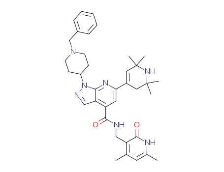 1-(1-benzylpiperidin-4-yl)-N-((4,6-dimethyl-2-oxo-1,2-dihydropyridin-3-yl)methyl)-6-(2,2,6,6-tetramethyl-1,2,3,6-tetrahydropyridin-4-yl)-1H-pyrazolo[3,4-b]pyridine-4-carboxamide