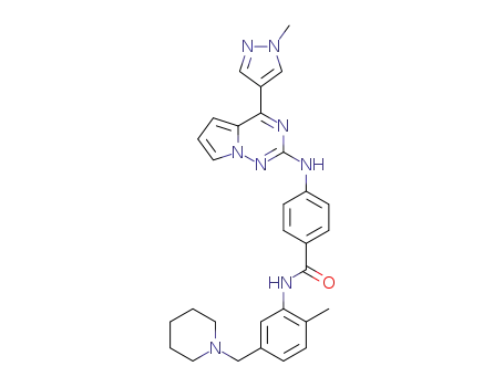4-((4-(1-methyl-1H-pyrazol-4-yl)pyrrolo[2,1-f][1,2,4]triazin-2-yl)amino)-N-(2-methyl-5-(piperidin-1-ylmethyl)phenyl)benzamide