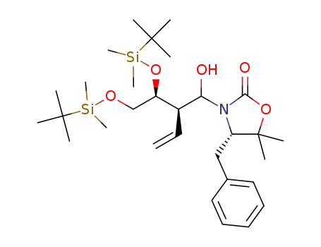 (4S)-4-benzyl-3-((2S)-1-hydroxy-2-((S)-2,2,3,3,8,8,9,9-octamethyl-4,7-dioxa-3,8-disiladecan-5-yl)but-3-en-1-yl)-5,5-dimethyloxazolidin-2-one