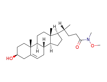 Molecular Structure of 219903-24-9 (5-cholenic acid-3β-ol N-methoxy-N-methylamide)
