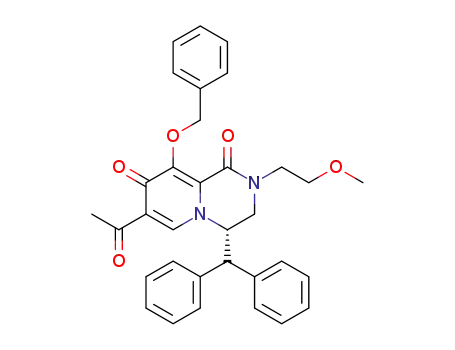 Molecular Structure of 1370248-39-7 ((S)-7-acetyl-4-benzhydryl-9-(benzyloxy)-2-(2-methoxyethyl)-3,4-dihydro-2H-pyrido[1,2-a]pyrazine-1,8-dione)