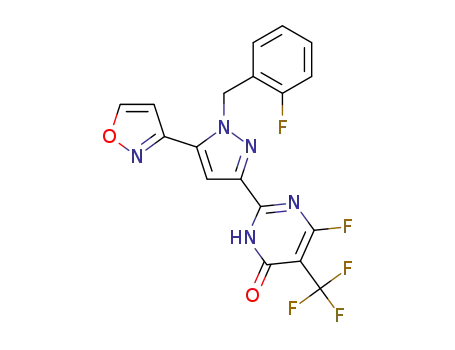 6-fluoro-2-(1-(2-fluorobenzyl)-5-(isoxazol-3-yl)-1H-pyrazol-3-yl)-5-(trifluoromethyl)pyrimidin-4(3H)-one
