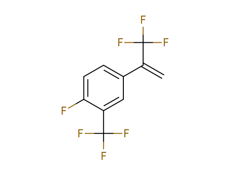 Molecular Structure of 1367284-13-6 (1-fluoro-2-(trifluoromethyl)-4-(3,3,3-trifluoroprop-1-en-2-yl)benzene)