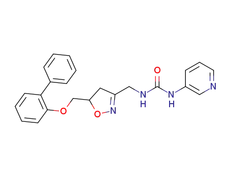 Molecular Structure of 1620289-81-7 (1-((5-(([1,1'-biphenyl]-2-yloxy)methyl)-4,5-dihydroisoxazol-3-yl)methyl)-3-(pyridin-3-yl)urea)