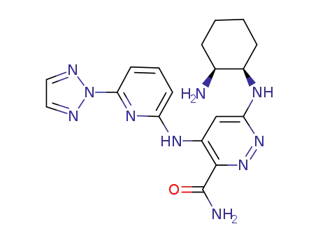 4-(6-(2H-1,2,3-triazol-2-yl)pyridin-2-ylamino)-6-((1R,2S)-2-aminocyclohexylamino)pyridazine-3-carboxamide