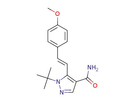 (E)-1-tert-butyl-5-(4-methoxystyryl)-1H-pyrazole-4-carboxamide