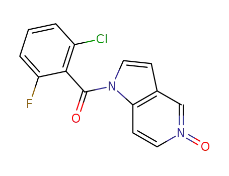 Molecular Structure of 1415125-06-2 ((2-chloro-6-fluorophenyl)(5-oxido-1H-pyrrolo[3,2-c]pyridin-1-yl)methanone)