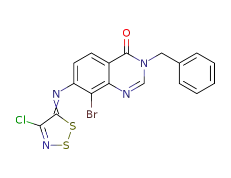3-benzyl-8-bromo-7-(4-chloro-5H-1,2,3-dithiazol-5-ylideneamino)quinazolin-4(3H)-one