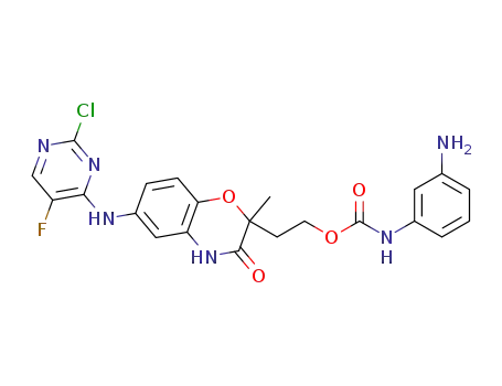 2-{6-[(2-chloro-5-fluoropyrimidin-4-yl)amino]-2-methyl-3-oxo-3,4-dihydro-2H-1,4-benzoxazin-2-yl}ethyl (3-aminophenyl)carbamate