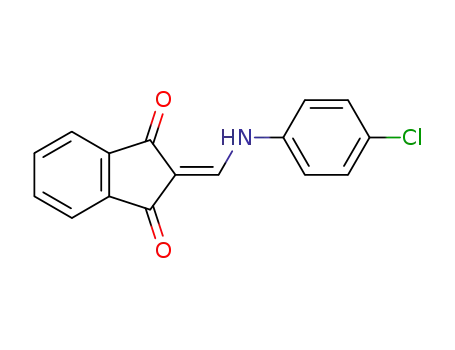 Molecular Structure of 64758-84-5 (1H-Indene-1,3(2H)-dione, 2-[[(4-chlorophenyl)amino]methylene]-)