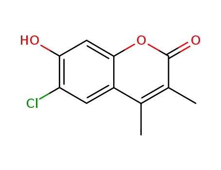 Molecular Structure of 135065-47-3 (6-chloro-7-hydroxy-3,4-dimethyl-2H-chromen-2-one)