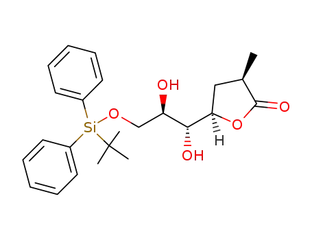 Molecular Structure of 1426145-90-5 ((3R,5R)-5-((1R,2R)-3-((tert-butyldiphenylsilyl)oxy)-1,2-dihydroxypropyl)-3-methyldihydrofuran-2(3H)-one)