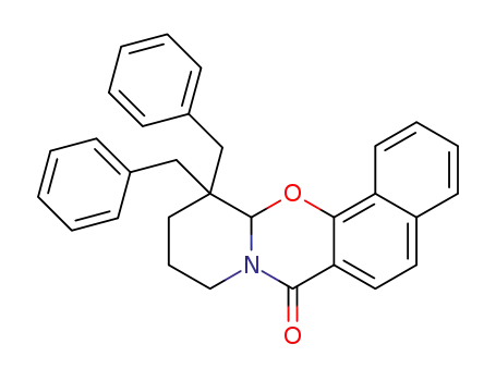 Molecular Structure of 1416767-44-6 (12,12-dibenzyl-10,11,12,12a-tetrahydronaphtho[2,1-e]pyrido[2,1-b][1,3]oxazin-7(9H)-one)
