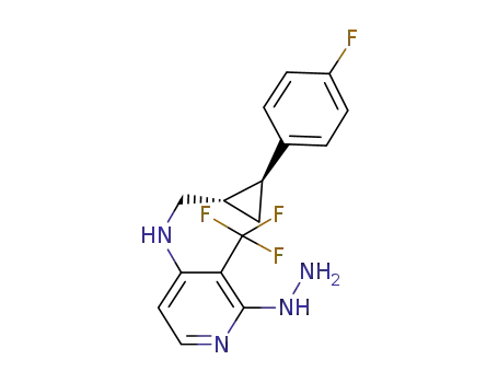 Molecular Structure of 1455029-02-3 (N-(((1S,2S)-2-(4-fluorophenyl)cyclopropyl)methyl)-2-hydrazinyl-3-(trifluoromethyl)pyridin-4-amine)