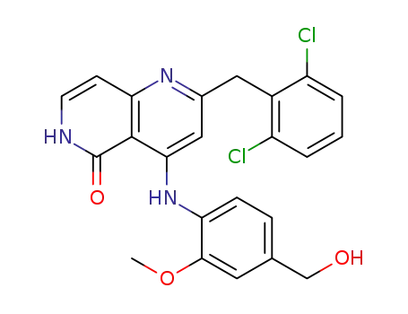 2-(2,6-dichlorobenzyl)-4-(4-(hydroxymethyl)-2-methoxyphenylamino)-1,6-naphthyridin-5(6H)-one