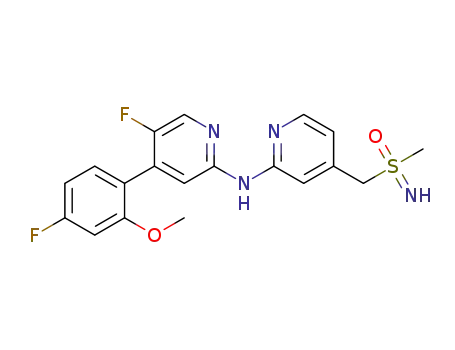 Molecular Structure of 1610358-56-9 ((rac)-5-fluoro-4-(4-fluoro-2-methoxyphenyl)-N-{4-[(S-methylsulfonimidoyl)methyl]pyridin-2-yl}pyridin-2-amine)