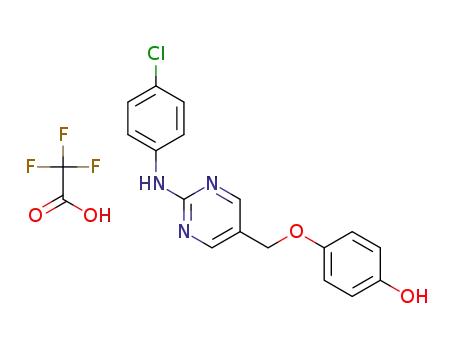 Molecular Structure of 1428556-58-4 (4-((2-(4-chlorophenylamino)pyrimidin-5-yl)methoxy)phenol trifluoroacetate)