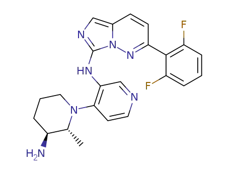 N-(4-((2R,3S)-3-amino-2-methyl-1-piperidinyl)-3-pyridinyl)-2-(3-fluoro-2-pyridinyl)imidazo[,5-b]pyridazin-7-amine