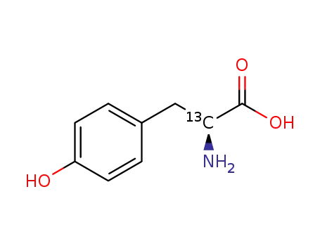 Molecular Structure of 110622-46-3 (L-4-HYDROXYPHENYL(ALANINE-2-13C))