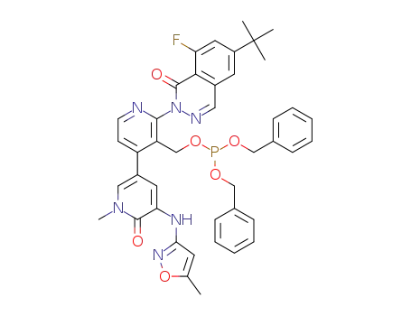 dibenzyl (2-(6-tert-Butyl-8-fluoro-1-oxophthalazin-2(1H)-yl)-4-(1-methyl-5-(5-methylisoxazol-3-ylamino)-6-oxo-1,6-dihydropyridin-3-yl)pyridin-3-yl)methyl phosphite