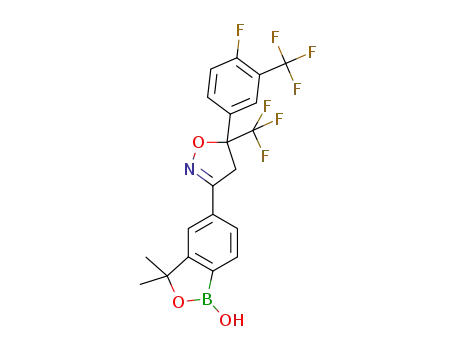 5-(5-(4-fluoro-3-(trifluoromethyl)phenyl)-5-(trifluoromethyl)-4,5-dihydroisoxazol-3-yl)-3,3-dimethylbenzo[c][1,2]oxaborol-1(3H)-ol