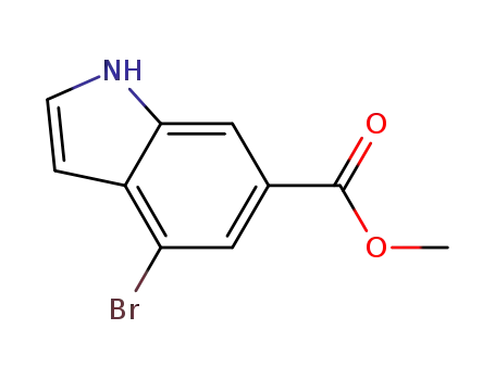 Molecular Structure of 882679-96-1 (1H-Indole-6-carboxylic acid, 4-bromo-, methyl ester)