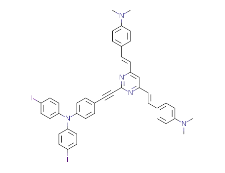 N,N-bis(4-iodophenyl)-4-[4-bis(E,E)-{4,6-(dimethylaminostyryl)pyrimidin-2-yl}ethynyl]aniline
