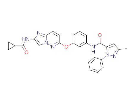N-[3-({2-[(cyclopropylcarbonyl)amino]imidazo[1,2-b]pyridazin-6-yl}oxy)phenyl]-3-methyl-1-phenyl-1H-pyrazole-5-carboxamide