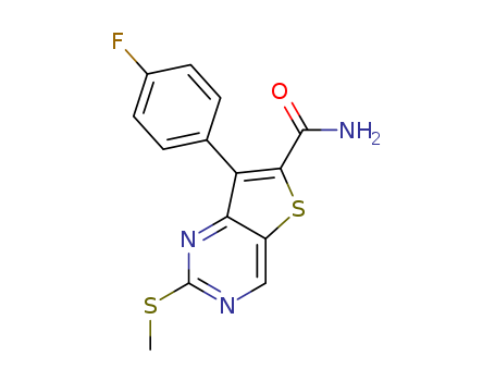 7-(4-fluorophenyl)-2-(methylsulfanyl)thieno[3,2-d]pyrimidine-6-carboxamide