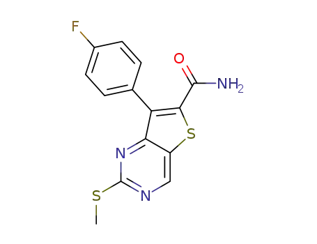 7-(4-fluorophenyl)-2-(methylsulfanyl)thieno[3,2-d]pyrimidine-6-carboxamide