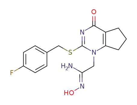 (Z)-2-(2-(4-fluorobenzylthio)-4-oxo-4,5,6,7-tetrahydro-1H-cyclopenta[d]pyrimidin-1-yl)-N'-hydroxyacetimidamide