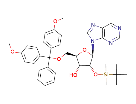 9-{5'-O-(4,4'-dimethoxytriphenylmethyl)-2'-O-[(tert-butyl)dimethylsilyl]-β-D-ribofuranosyl}-9H-purine