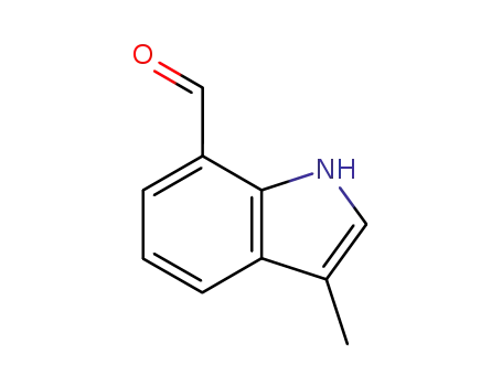 Molecular Structure of 140640-09-1 (1H-Indole-7-carboxaldehyde, 3-methyl- (9CI))